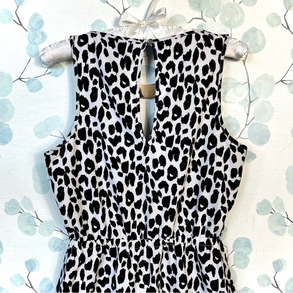 2B Bebe Womens Black & White Animal Print Sleeveless Dress Faux Gold Necklace - Picture 11 of 16